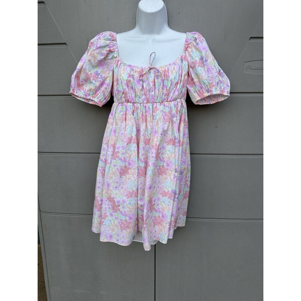 NEW For Love & Lemons Floral Dainty Mini Dress Babydoll Cottage-core Coquette M - Picture 4 of 16